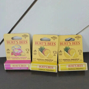 Burts Bees Natural Lip Balm Set - Strawberry Lemonade & Tropical Pineapple  14CT